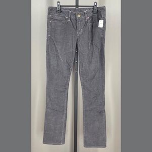 NEW Gap Pants Womens 4 27 gray corduroy straight leg preppy casual classic